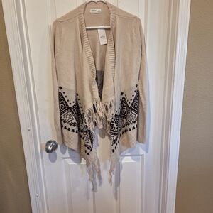 Hollister Beige and Black Patterned Cardigan